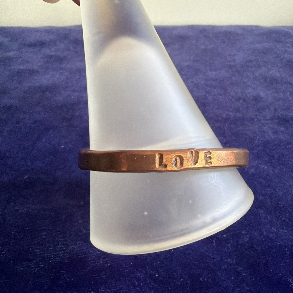 Pure Copper Bracelet Love Hand Made 24.5g Adjustable